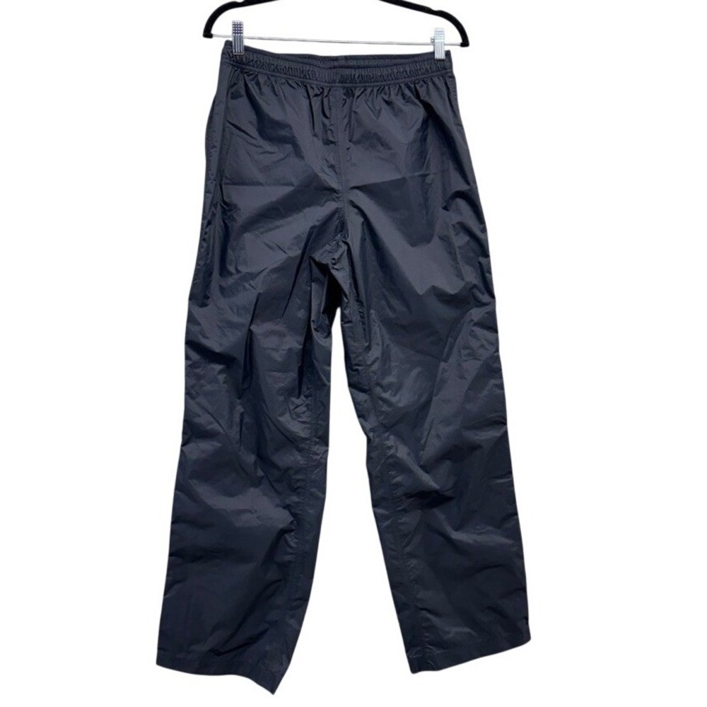 LL Bean Mens Ripstop Rain Pants Charcoal Gray Elastic Waist Outdoor Trousers S